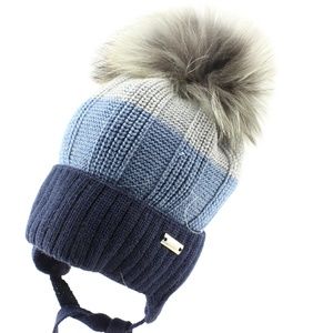 Boys Blue Navy WInter Pom Pom Hat